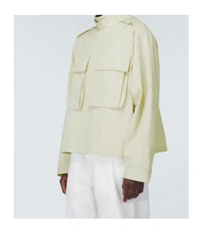 Jil Sander Oversized Cotton Jacket In Green