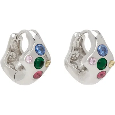 Collina Strada Bat Earrings In Silver Multi