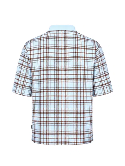 Bott Check-pattern Polo Shirt In Blue