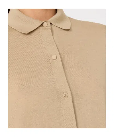 Max Mara Short-sleeved Wool Cardigan In Neutral
