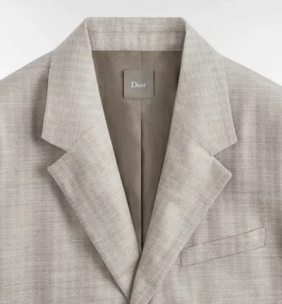 Dior Single-breasted Jacket In Gray