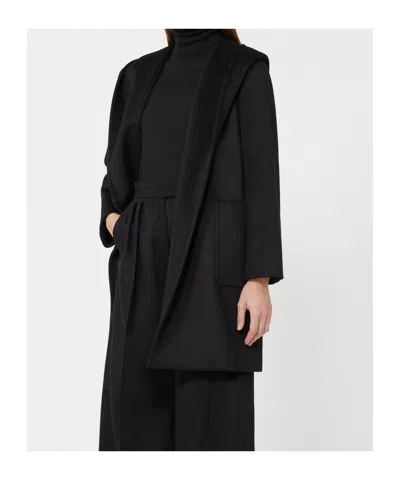 Max Mara Camel Robe Coat In Black