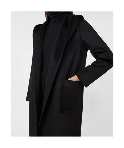 Max Mara Camel Robe Coat In Black