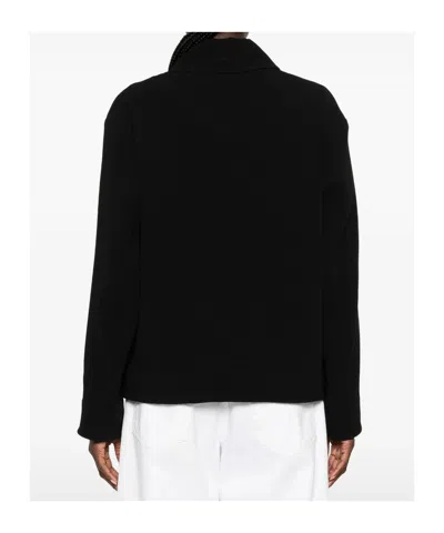 Max Mara Flap-pocket Zip-up Jacket In Black