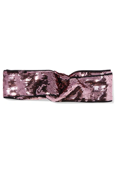 Shop Gucci Twisted Squined Tulle And Silk-satin Headband