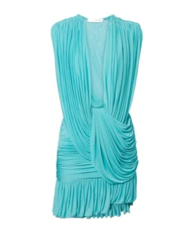 Christopher Esber Ripple Draped Jersey Minidress In Blue