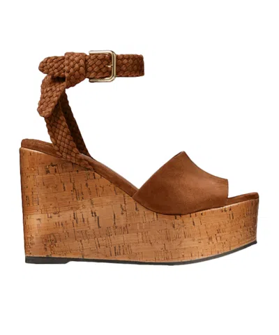 Jimmy Choo Goat Leather Slide Sandals With Soft Lamb Leather Lining In Tan/warm Brown
