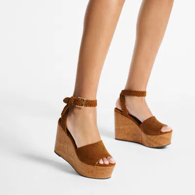 Jimmy Choo Goat Leather Slide Sandals With Soft Lamb Leather Lining In Tan/warm Brown