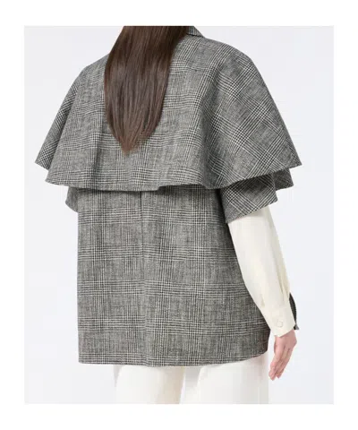 Max Mara Short Cape In Gray