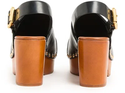 Chloé Jeannette Studded Leather Slingback Platform Clogs In Multi