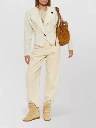 Isabel Marant Suna Asymmetrical Virgin Wool Blend Jacket In Neutral