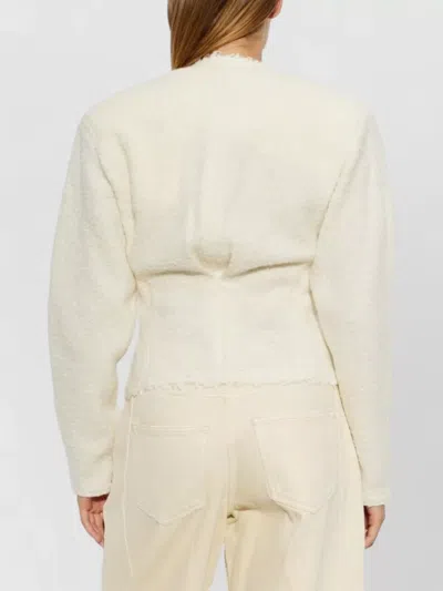 Isabel Marant Suna Asymmetrical Virgin Wool Blend Jacket In Neutral
