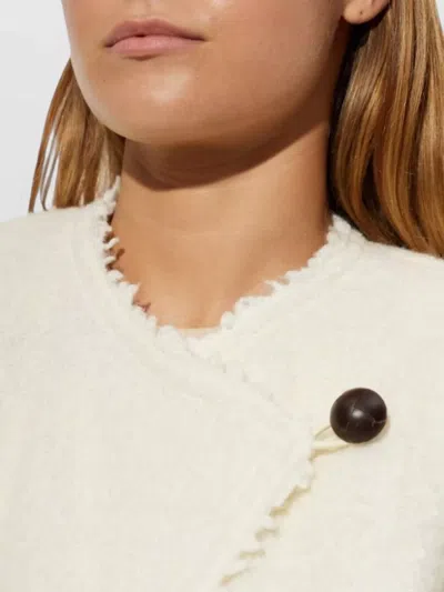 Isabel Marant Suna Asymmetrical Virgin Wool Blend Jacket In Neutral