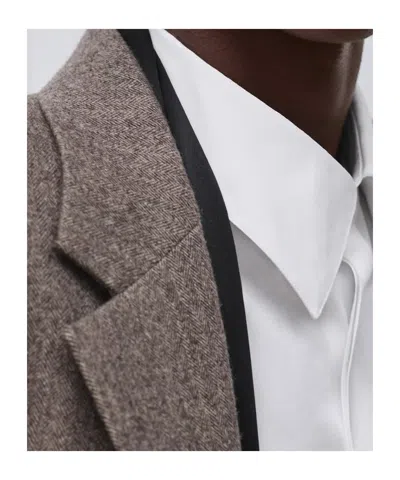 Dior Single-breasted Jacket In Brown