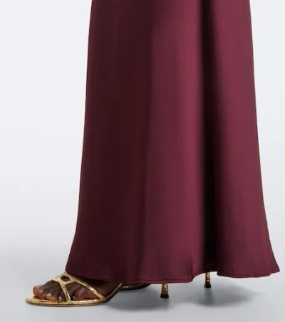 Simkhai Reannon Halterneck Satin Gown In Burgundy