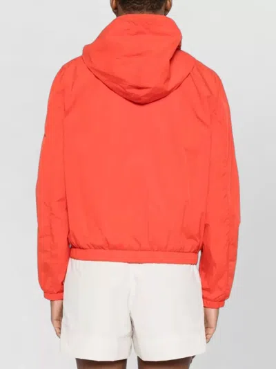 Peuterey Nigle Hooded Blouson Jacket Elasticated Cuffs Hem In Red
