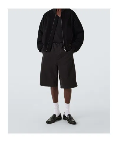 Entire Studios Suede Bomber Jacket In Black