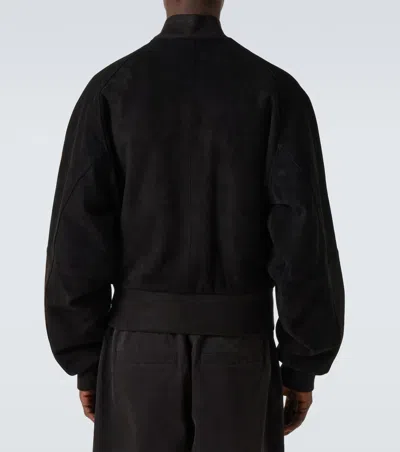 Entire Studios Suede Bomber Jacket In Black