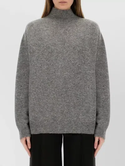 Alysi Relaxed Fit Grey Turtleneck Shirt In Gray