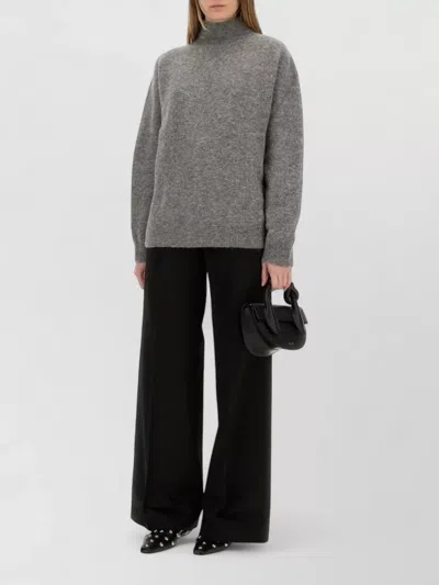 Alysi Relaxed Fit Grey Turtleneck Shirt In Gray