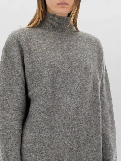 Alysi Relaxed Fit Grey Turtleneck Shirt In Gray
