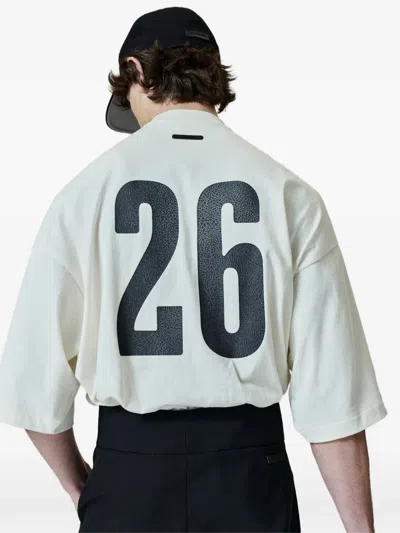 Essentials Merch Tee Logo-print Drop-shoulder T-shirt In White