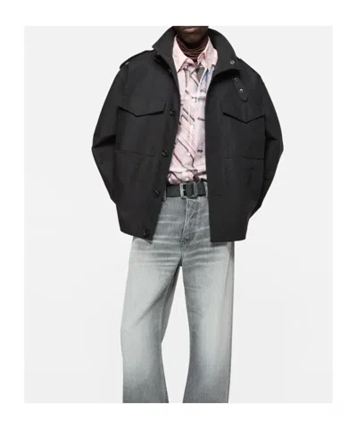 Acne Studios Cotton Satin Blouson Jacket In Black