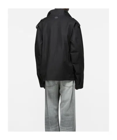 Acne Studios Cotton Satin Blouson Jacket In Black