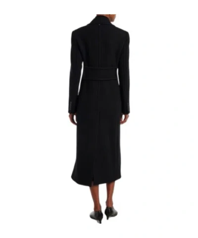 Sportmax Solid Virgin Wool Coat In Black
