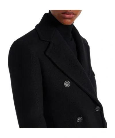 Sportmax Solid Virgin Wool Coat In Black