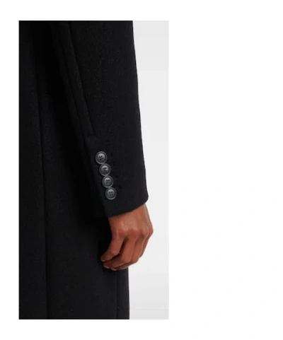 Sportmax Solid Virgin Wool Coat In Black
