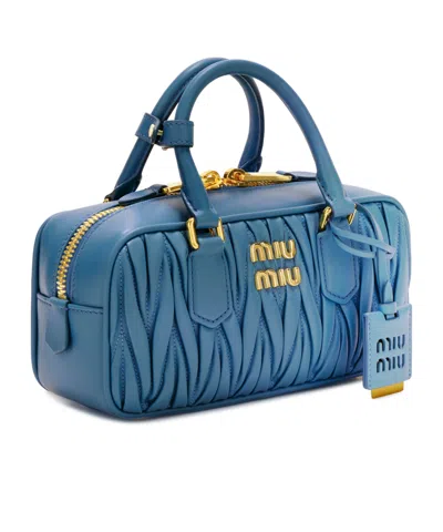 Miu Miu Solid Color Mini Handbag In Blue