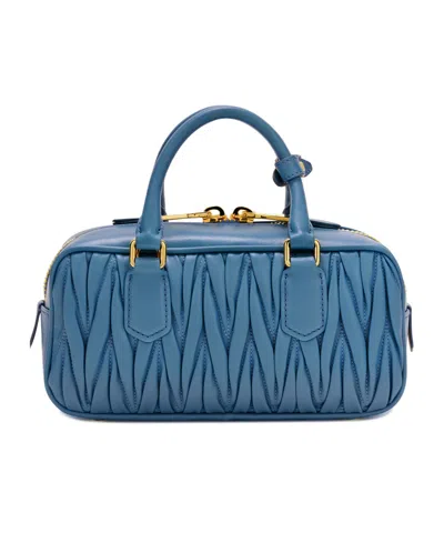 Miu Miu Solid Color Mini Handbag In Blue