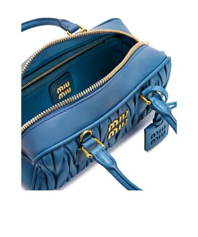 Miu Miu Solid Color Mini Handbag In Blue