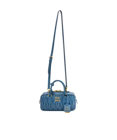 Miu Miu Solid Color Mini Handbag In Blue