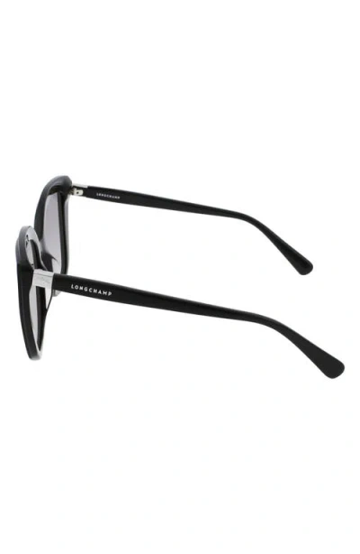 Longchamp Le Pliage 53mm Gradient Rectangular Sunglasses In Black
