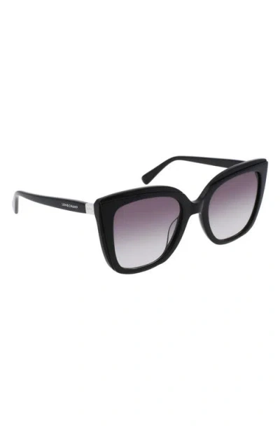 Longchamp Le Pliage 53mm Gradient Rectangular Sunglasses In Black