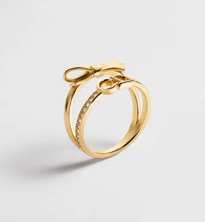 Dior Cd Bow Ring In Yellow