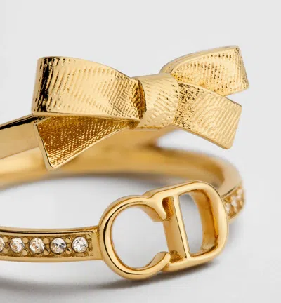 Dior Cd Bow Ring In Yellow