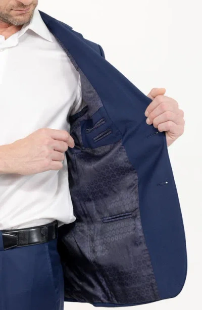 Pino By Pinoporte Solid Stretch Wool Suit In Royal Blue