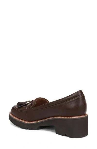Naturalizer Wide Width Committed Platform Loafer In Brown Wool / Faux Leather