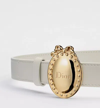 Dior Logo Belt In Ivory