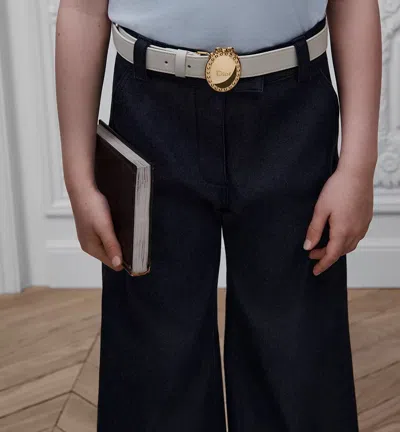 Dior Logo Belt In Ivory