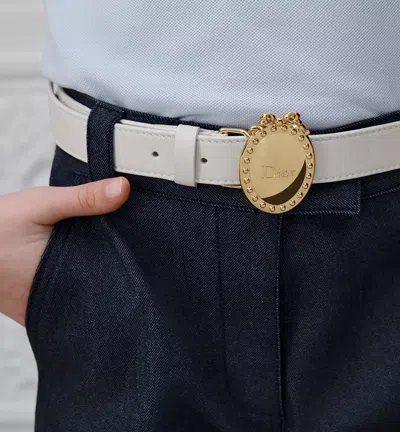 Dior Logo Belt In Ivory