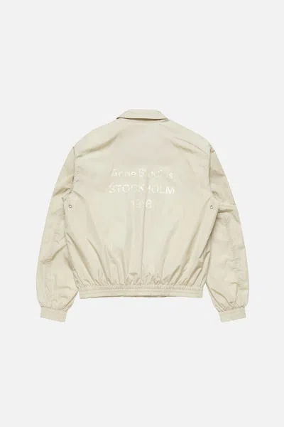 Acne Studios Logo-print Zip-up Jacket In Neutral