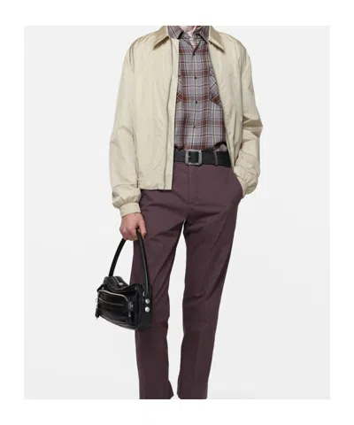 Acne Studios Logo-print Zip-up Jacket In Neutral