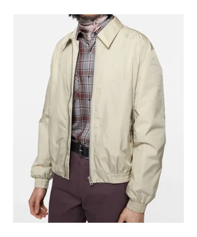 Acne Studios Logo-print Zip-up Jacket In Neutral