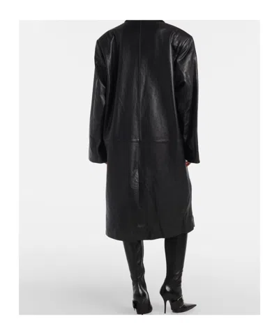 Entire Studios Oversized Leather Coat In Black