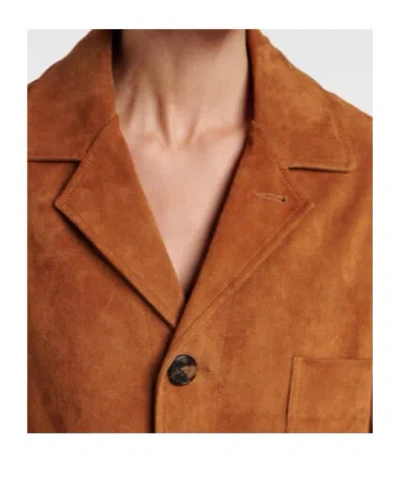 Stouls Alfi Belted Cropped Suede Jacket In Brown