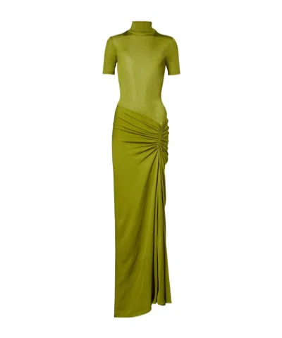 Christopher Esber Pleated Detail Dress In Green